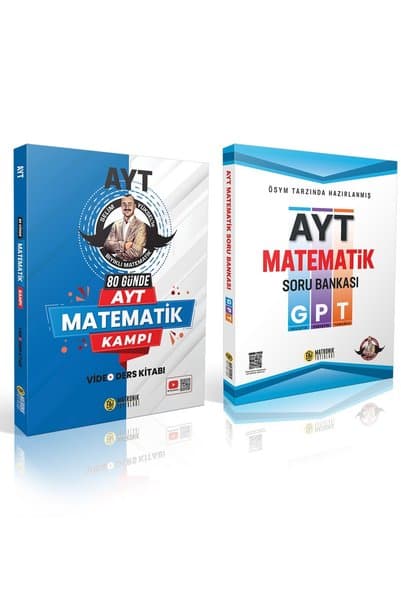 Bıyıklı Matematik 2 li AYT Seti -80 Günde AYT Matematik Video - GPT AYT Matematik Soru Bankası-Bıyıklı Matematik