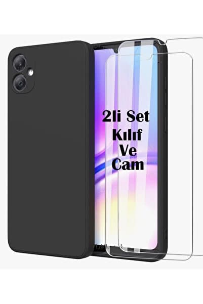 m.tk moveteck Samsung Galaxy A07 Kılıf Kamera Korumalı Yumuşak Renkli Silikon + 9H Ekran Koruyucu Cam 2in1 Set