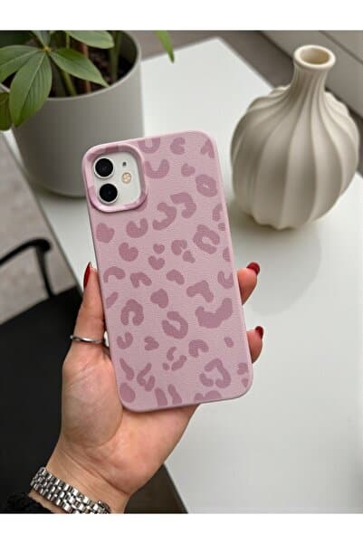KVK PRİVACY iPhone 11 Uyumlu Pembe Leopar Desenli İnce Yumuşak Silikon Kılıf