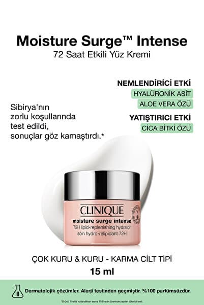 Clinique Moisture Surge™ Intense 72 Saat Nem Koruma Teknolojili Yoğun Nemlendirici Yüz Kremi 15 ml