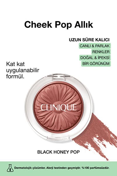 Clinique Cheek Pop Allık - Renk: Black Honey Pop 3.5g | Uzun Süre Kalıcı, Doğal ve İpeksi Formül