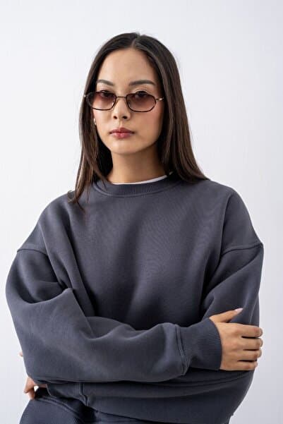 gothamvibes Kadın Vibe Oversize Antrasit Sweatshirt