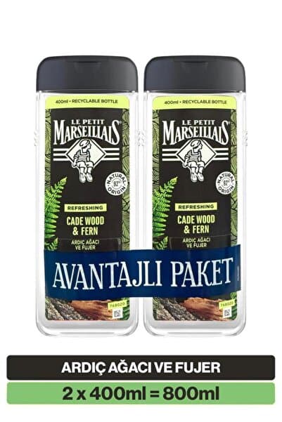 Le Petit Marseillais Ardıç Ağacı ve Füjer Men Duş Jeli 400 ml x2