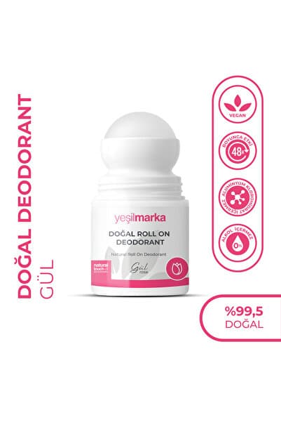 yeşilmarka Doğal Roll On Gül Deodorant %100 Bitkisel Ve Vegan Ter Kokusu Önleyici