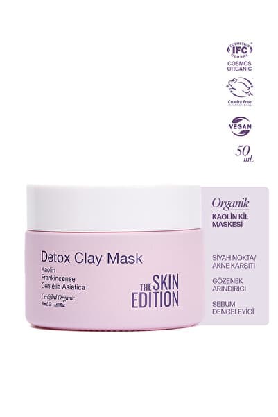 The Skin Edition Organik Sertifikalı Kaolin Kil Maskesi 50 ml | Siyah Nokta Karşıtı, Gözenek Arındırıcı, Dengeleyici