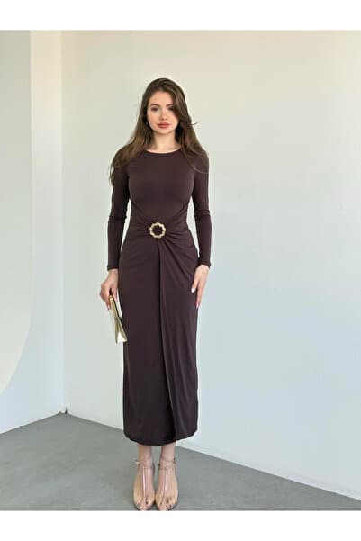 khar MELONİ Aksesuarlı Sandy Elbise