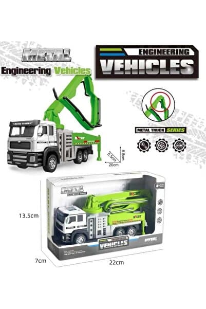 berattoys 20 cm metal beton pompası iş araçları oyuncak kamyon iş makinaları