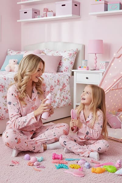 Strawberry Bulut ve Koyun Desenli Düğmeli Pijama Takımı