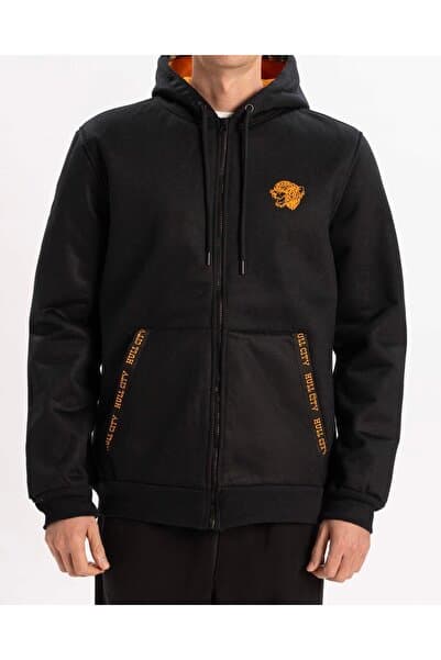 Hull City Naylor Fz Hoodie Erkek Siyah Çift Taraflı Mont
