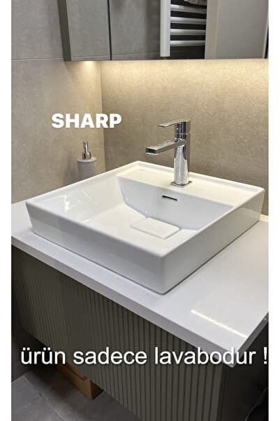 TURKUAZ Cerastyle Sharp 60 x 48 cm Tezgah Üstü Dolap Uyumlu Lavabo