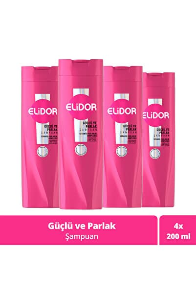 Elidor Saç Bakım Şampuanı Güçlü ve Parlak 200 ml x4