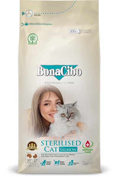 Adult Cat Sterilised Somonlu Kısırlaştırılmış Yetişkin Kedi Maması, 2 Kg, Tüm Irklar, Şekersiz