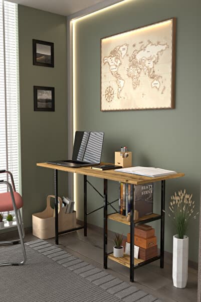 Bilgisayar Masası Çalışma Laptop Ofis Masası 50x120 Ceviz