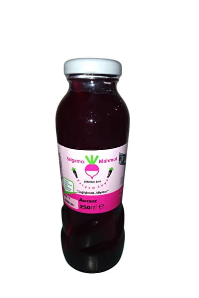 Şalgamcı Mahmut 24 Adet 250 ml Cam Şişede Taneli Doğal Adana Şalgamı (ACILI/ACISIZ)