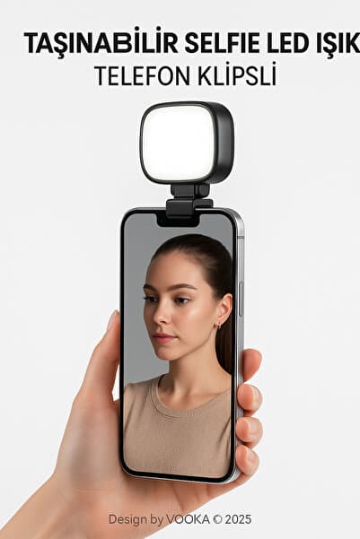 VOOKA Led Işık Çok Amaçlı LED Video Işığı–Telefon Kamera ve Laptop Profesyonel Aydınlatma Selfie Işık