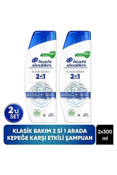 Head & Shoulders 2'si 1 Arada Klasik Bakım Kepek Karşıtı Şampuan 300ml x 2 Adet