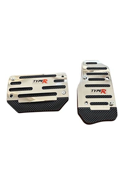 Genel Markalar Universal Otomatik Metal Pedal Seti 2 Parça Krom Siyah