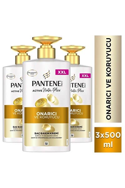 Pantene Pro-V Onarıcı & Koruyucu, Zayıf ve Yıpranmış Saçlar İçin Saç Bakım Kremi 500 ml Pompalı Şişe x3Adet