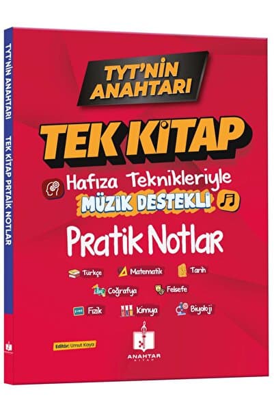Anahtar Kitap 2027 Tyt'nin Anahtarı Tüm Dersler Tek Kitap Hafıza Teknikleriyle Müzik Destekli Pratik Notlar