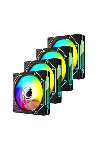 Es Gaming 4 x 12CM RGB PC Kasa Fanı - Siyah