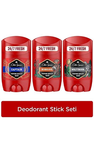 Old Spice Erkek Deodorant Stick Seti: Captain 50 ml, Wolfthorn 50 ml, Bearglove 50ml