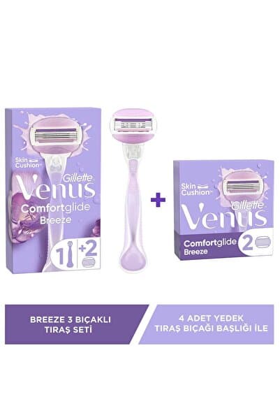 Gillette Venus Venus Comfort Glide Breeze Tıraş Makinesi + 2 Adet Yedek Başlık