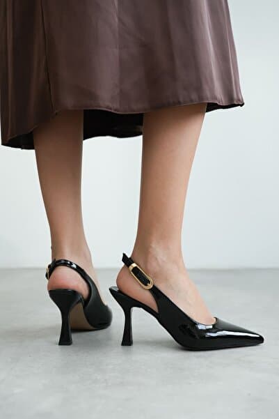 Kadın Ovis Sivri Topuklu Ayakkabı - siyah-rugan