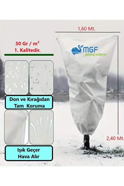 MGF PLAST MGF Don ve Kırağı Koruma Örtüsü (1,60mt x 2,20 mt) Ağaç Bitki Koruma 30Gr. Agril