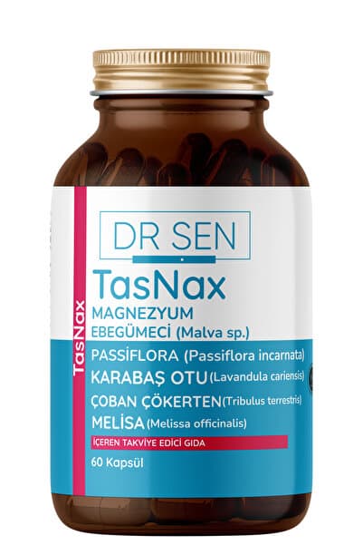 DR ŞEN Tasnax Magnezyum Passiflora Melisa Karabaş Otu Çarkıfelek, Çoban Çökerten 60 Kapsül