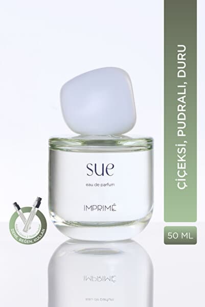 Imprime Sue EDP Kadın Parfüm 50ml | Çiçeksi & Pudralı | Şakayık, Limon, Gül, Müge, Manolya, Misk