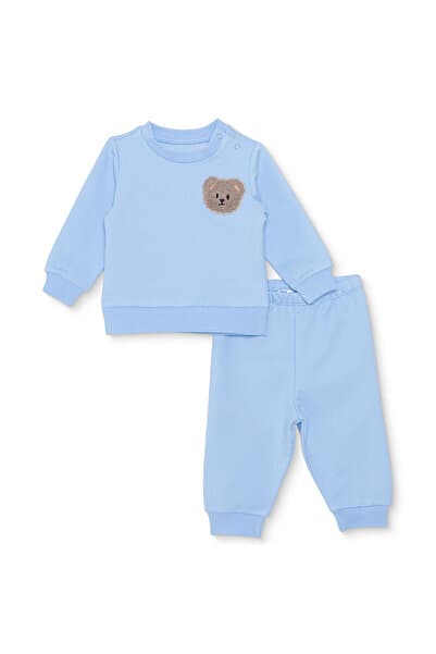 ebebek Hello Baby HelloBaby Erkek Bebek Yenidoğan Sweatshirt-Patiksiz Alt İki İplik Bisiklet Yaka Uzun Kol Ribanalı Pa