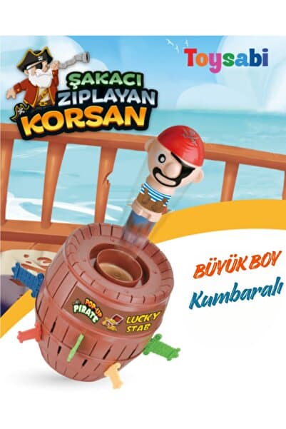 TOYSABİ ŞAKACI KORSAN OYUNU - ZIPLAYAN ŞAKACI KORSAN - BÜYÜK BOY - FIÇISI KUMBARA OLUYOR
