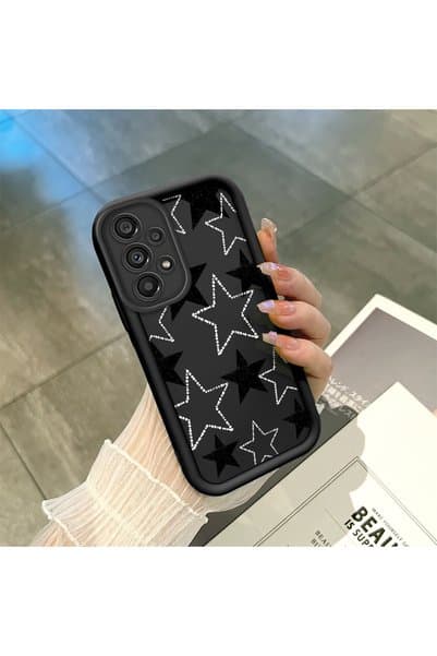 ucuc Samsung Galaxy A73 Uyumlu Silikon Malzeme Darbeye Dayanıklı Basit Siyah Renkli Telefon Kılıfı