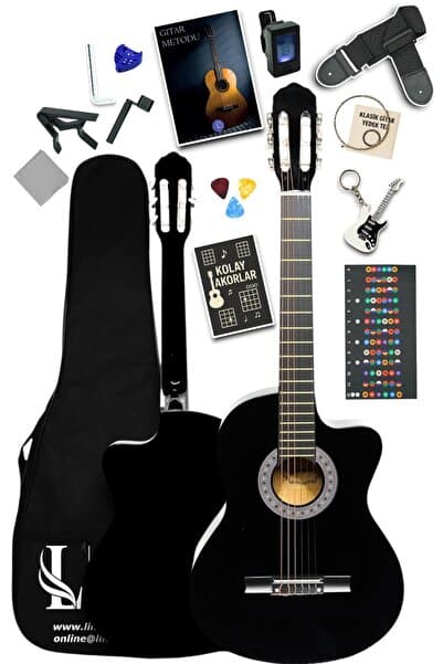 Furia CG-3901BK Klasik Gitar 4/4 Sap Ayarlı Kesik Kasa Full Set