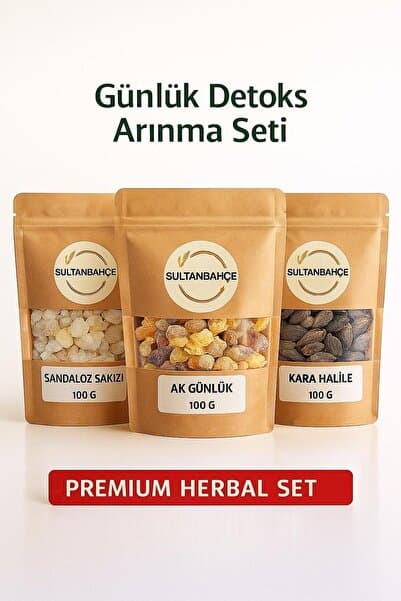 sultanbahçe Sandaloz Sakızı - Ak günlük - Kara Halile - Günlük Arınma Seti - 3x100 gr.