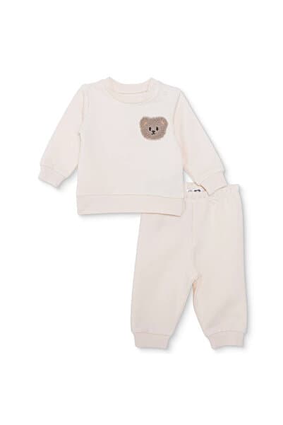 ebebek Hello Baby HelloBaby Erkek Bebek Yenidoğan Sweatshirt-Patiksiz Alt İki İplik Bisiklet Yaka Uzun Kol Ribanalı Pa