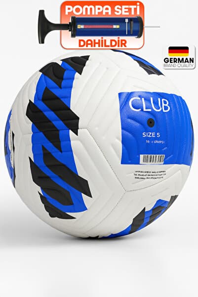 Telvesse Orijinal Futbol Topu Pompa Hediyeli Sert Zemin Halı Saha Futbol Topu Hibrit Mavi No:5