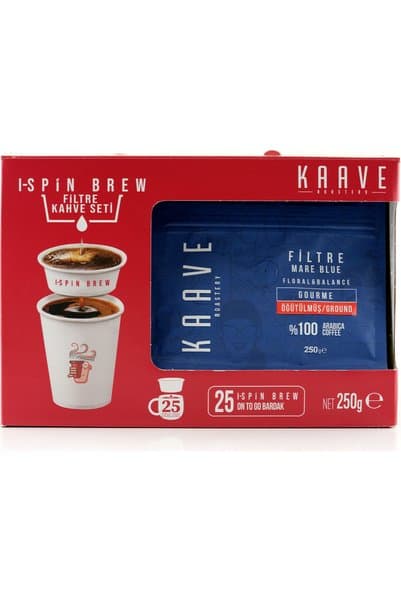 Kaave I-Spin Brew Kullanıma Hazır Filtre Kahve Seti, 25 Bardak