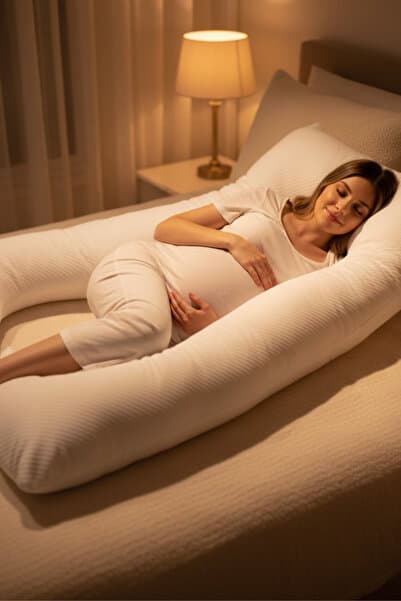 Elyaf Sepeti 5 Farklı Bölge Destekli Hamile Yastığı, Emzirme Yastığı Çok Amaçlı Ergonomik Vücut Yastığı
