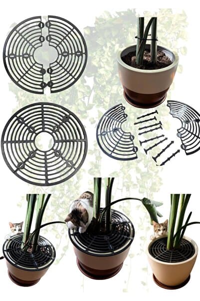 Together Pet Saksı Koruma Izgarası - 44 cm - (Saksı kedi koruması, saksı toprağı koruyucu)