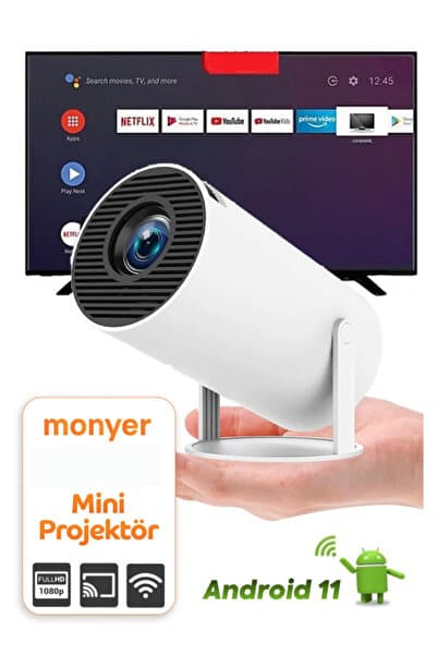 Monyer Taşınabilir Android Projeksiyon Wifi Destekli Akıllı Sinema Projektör Ultra Hd