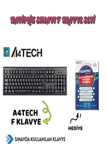 Liyakat Yayınları A4 Tech KM 720 F - A4TECH F KLAVYE - KATİPLİK SINAVI F KLAVYE SETİ