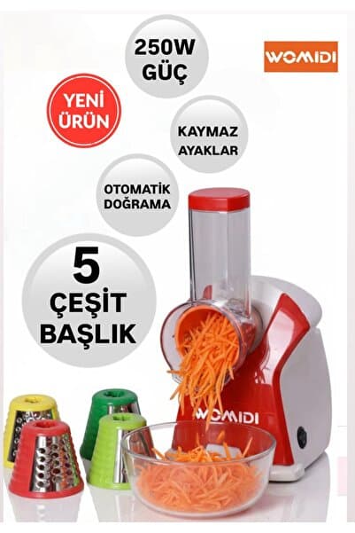 womidi 5'i 1 Arada Otomatik Doğrayıcı ve Dilimleyici Makine -Rende- Salata Makinesi