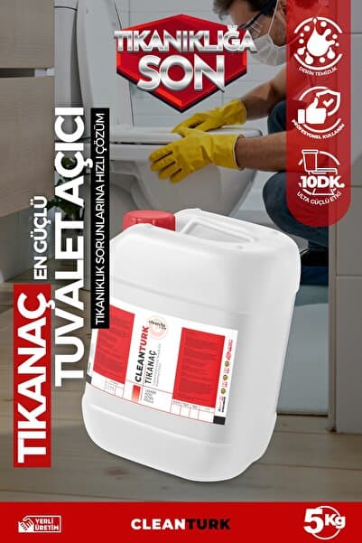 CleanTurk Tıkanaç Tuvalet Tıkanıklığı Açıcı | Asidik Güçle Hızlı Ve Etkili Kanal Açma Çözümü 5 Kg