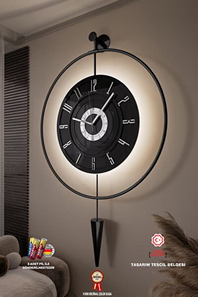 MetaQuartz Aksesuar Masippi Blackberry 12-24h - ( 3 adet Pil İle Gelmektedir )- (Pilli LED) - Ledli Duvar Saati