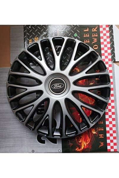 Universal Ford Transit 15"inç Uyumlu Çift Renk Jant Kapağı 4'lü Takım Amblem Hediyeli
