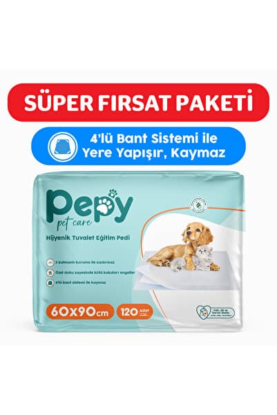 PEPY 60x90 Hijyenik Tuvalet Eğitim Pedi 30'lu 4 Paket 120 Adet