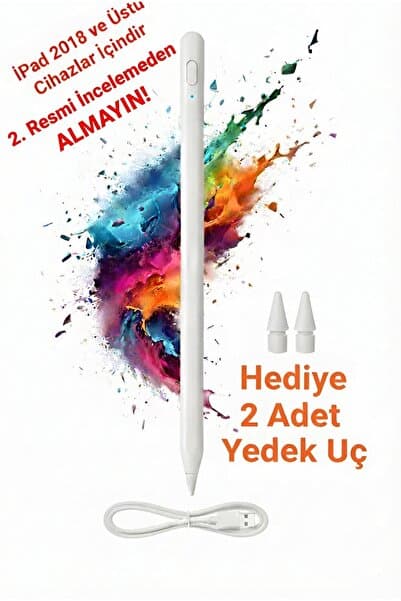 Fibaks iPad Kalem A16 Air 6/7/8/9/10/11/12. Avuç Içi Red Palm Rejection Tablet Kalemi Stylus Yazı Çizim Pen