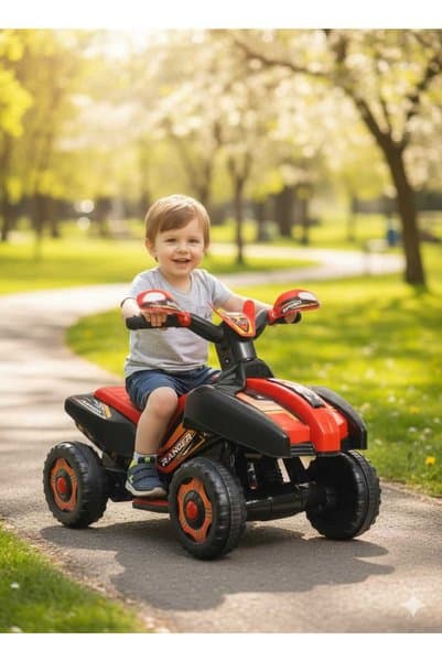 ujtoys Led Işıklı Müzikli Akülü Araba atv Akülü Motor 2-4 yaş