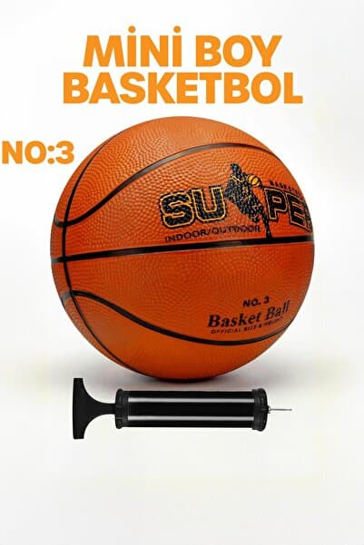 Telvesse Mini Boy Basketbol Topu İç Dış Mekan Pompa Hediyeli 3 Numara Renkli